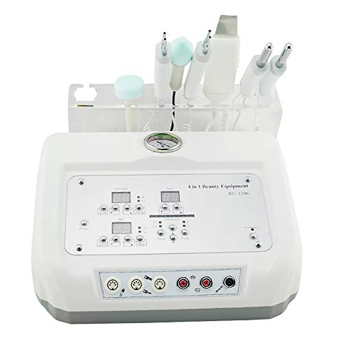 Denshine 4 en 1 Ultrasónica Microcorriente Scrubber de Piel Máquina de Diamante Microdermoabrasión Equipo Profesional del Salón Cuidado Facial para Uso Personal Casero