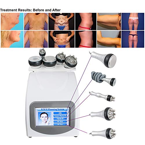 Denshine Cavitación 5 en 1 Ultrasonidos y Radiofrecuencia - 40 Khz Cavitación + RF Tripolar + RF Guadrupolo + RF Multipolar + RF Bipolar con Vacum