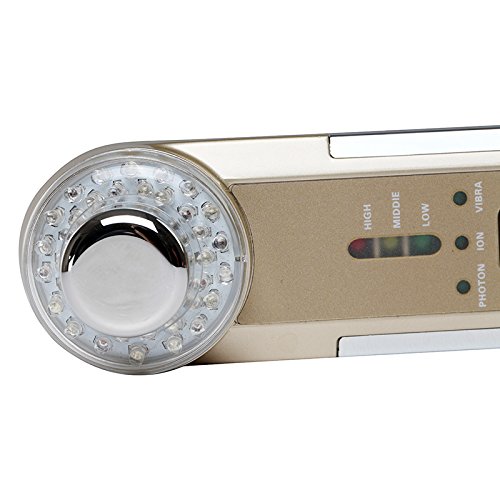 Denshine Ultrasónico Fotón LED 4 en 1 Cuidado Facial de la Piel Masajedor de Belleza Rejuvenecimiento para Cara Massager Facial Eléctrico