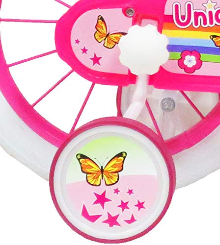 Denver - Bicicleta Infantil de 14 Pulgadas, diseño de Unicornio, Color Blanco y Rosa