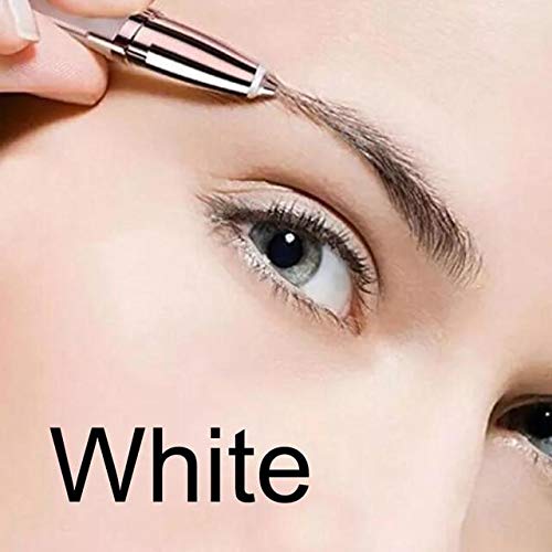 Depiladora de cejas portátil e indolora para mujeres - maquinilla de afeitar - Pack: blanco