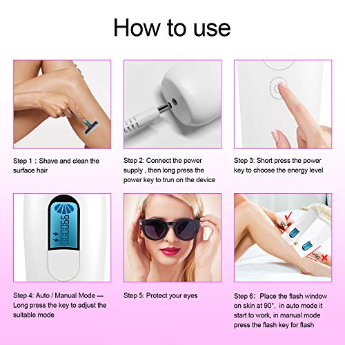 Depiladora de Luz Pulsada, 2NLF Depilación Definitiva Profesional de IPL, 2 Modos Depiladora Luz Pulsada con LCD 900000 Disparos,la Depilación Permanente del Vello Visible para Hombres y Mujeres