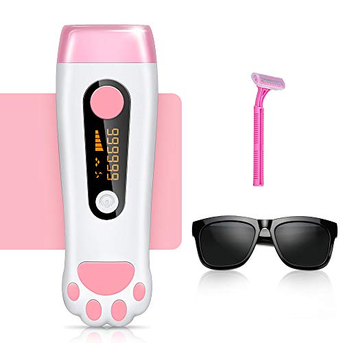 Depiladora de Luz Pulsada, 999999 flash Sistema de depilación IPL 5 niveles ajustable,2 Modos depilación indolora profesional de Hombres y Mujeres