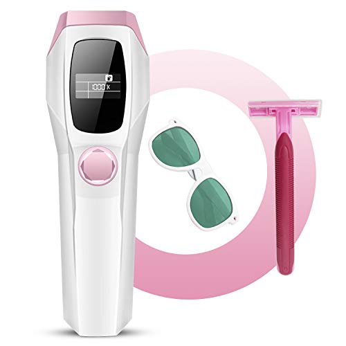 Depiladora de Luz Pulsada, IPL 1.000.000 Pulsaciones permanentes de Depilación Indolora Depiladora profesional en 10 Niveles y 2 Modos con Pantalla LCD para Hombres y Mujeres