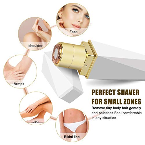 Depiladora de Vello Facial para Mujer, Kit Eliminación de vello facial Afeitadora sin dolor para Mujer, Depiladora Eléctrica sin Dolor para Labios, Mejillas, Bikini, Piernas, Brazo