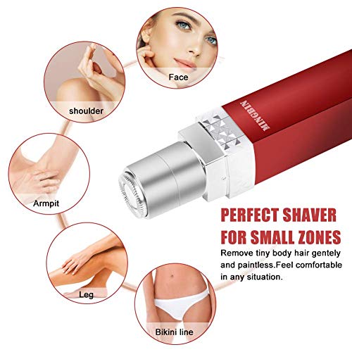 Depiladora de Vello Facial para Mujer, Recargable Eliminación de vello facial Afeitadora sin dolor para Mujer, Depiladora Eléctrica sin Dolor para Labios, Mejillas, Bikini, Piernas, Brazo