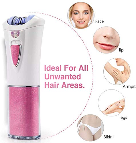 Depiladora Electrica Mujer Inalámbrica con Luz LED - 2 Ajustes de Velocidad con Tecnología Pinzas Micro-grip,Portátil Maquina Depilar Bikini,Mujer Afeitadora Depilación Facial (Batería)