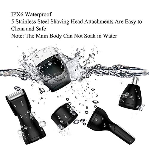 Depiladora Facial Mujer 5 en 1 Kit de Afeitadora Electrica Mujer Recargable con USB Impermeable Depiladora Mujer, para Depiladora Facial, Recortadora de Cabello para Cejas y Nariz,Depiladora de Cuerpo