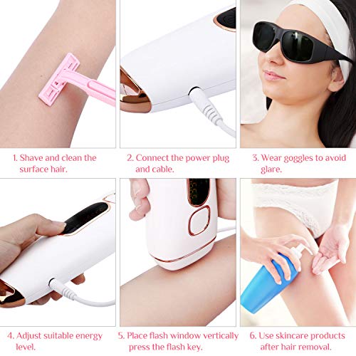 Depiladora Luz Pulsada IPL, Nivlan Depilación permanente, 990,000 Pulsaciones IPL Depiladora para Cuerpo, Cara, Piernas y Zonas Precisión, 2 Modos de Depilacion Definitiva Profesional