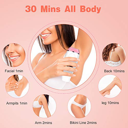 Depiladora Luz Pulsada Laser, IPL Depilacion Laser sistema con LCD 600000 Disparos 2 Modos , Profesional Depiladora Dispositivo sin Dolor para el Hogar, Mujeres y Hombres