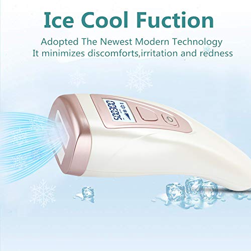 Depiladora luz pulsada profesional sistema IPL de depilación por luz pulsada intensa Permanentes para cuidado de enfriamiento 5 niveles de intensidad para cuerpo, cara y zona Bikini y axilas