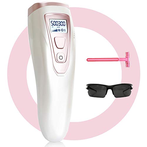 Depiladora luz pulsada profesional sistema IPL de depilación por luz pulsada intensa Permanentes para cuidado de enfriamiento 5 niveles de intensidad para cuerpo, cara y zona Bikini y axilas
