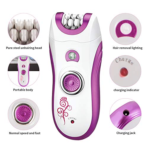 Depiladora Mujer Depilación Suave Afeitadora Femenina sin Dolor Recortadora Corporal Kit