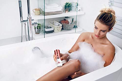 Depiladora Mujer Eléctrica Inalámbrica, Afeitadora Eléctrica para Mujer Femenina Recortadora Conjunto 3 en 1 Maquinilla de afeitar eléctrica,Poderoso Removedor de Callosidades y Muertas Piel