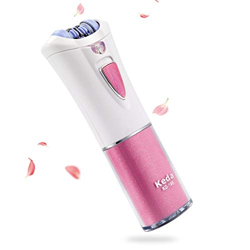 Depiladora, Queenmew Depiladora Electrica Mujer Luz LED, Cuidado de Electrica Recortador Afeitadora Para Mujer, Portátil Maquina Depilar De Mujer Bikini, Afeitadora Mujer & Depilación Facial Mujeres