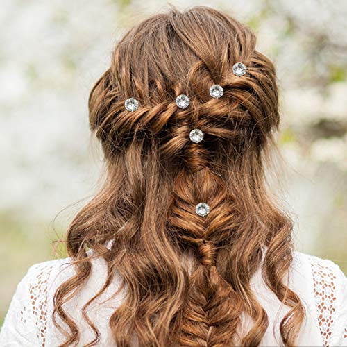 Derbway 20 Piezas Horquillas de Cristal, Boda Pinzas de Pelo de Diamantes de Imitación Accesorios para el Cabello de Novia Horquilla de Diamante en Forma de U