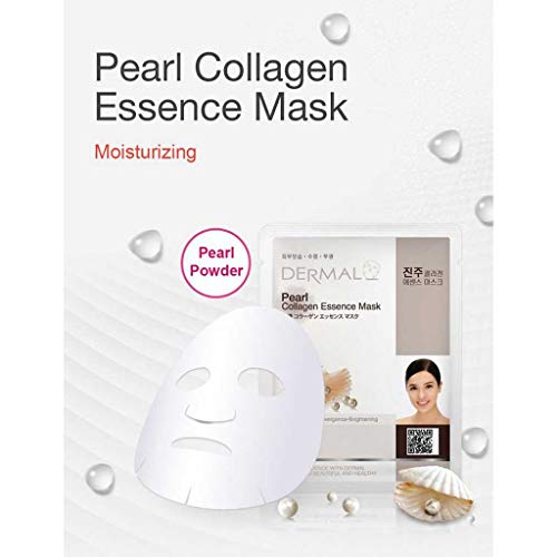 Dermal Korea Collagen Essence Full Face Facial Mask Sheet - Pearl (10 Pack) by Dermal Korea