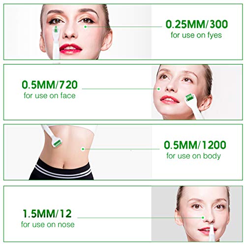Dermaroller, 6 en 1 Derma Roller, Derma roller, Ideal para tratar cara, Anti-Edad, Antiarrugas, rodillo facial titanio, por Ojos, Cara, Cuerpo