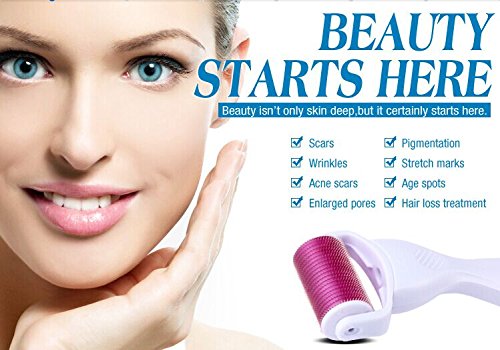 Dermaroller Grande de Cuerpo 2.5mm con Cabeza de Rodillo Ancha por Skin Radiance UK - ¡Efectivamente trata la celulitis, las cicatrices, las estrías y el tono desigual de la piel! Viene con Ebook con folleto de instrucciones.