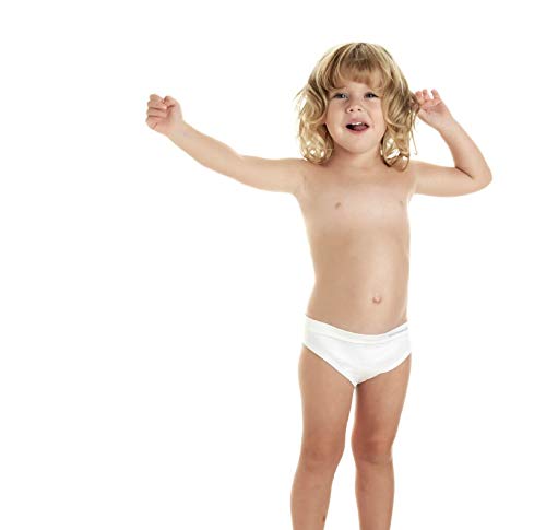 Dermasilk - Elite - juego de 3 braguitas para niñas en hilo de pura fibroína de seda talla II (7-10 años), Color- Blanco