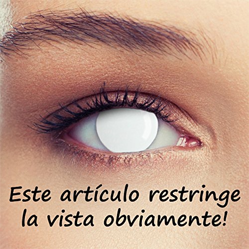 Designlenses, Dos lentillas de color blanco totalmente para Halloween zombie disfraz lentes sin dioprtías/corregir + gratis caso de lente „Blind White"