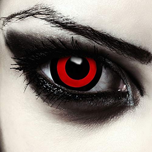 Designlenses, mini sclera lentillas de colores negro y rojo para Halloween Saw muñeca disfraz o Ken kaneki cosplay 17mm lentes sin dioprtías/corregir + gratis caso de lente „Tokyo Ghoul"