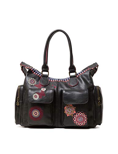 Desigual - Bag Chandy London Women, Shoppers y bolsos de hombro Mujer, Negro, 15.5x25.5x32 cm (B x H T)