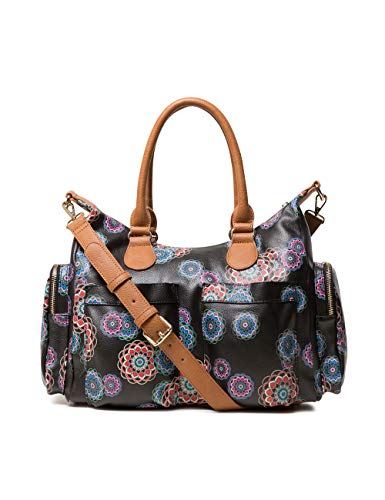 Desigual - Bag Mandri London Women, Shoppers y bolsos de hombro Mujer, Negro, 15.5x25.5x32 cm (B x H T)