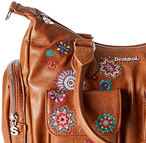 Desigual Bag Rep Nanit London, Bandolera para Mujer, Marrón (Marron), 15.5x25.5x32 cm (B x H x T)