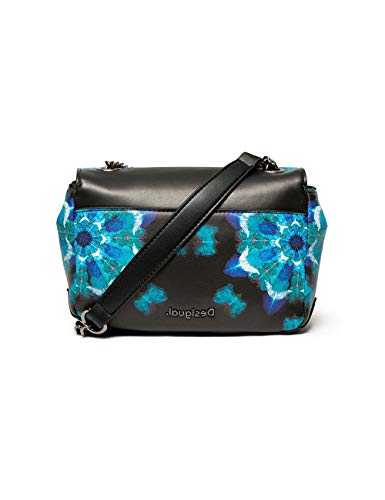Desigual - Bols_waterfall Zurich - Bolso bandolera para mujer, 6,5 x 12 x 18,5 cm, color negro