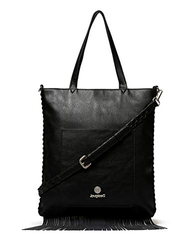 Desigual - Bolso de mano de Sintético Mujer, color Negro, talla 3x36.5x32 cm (B x H x T)