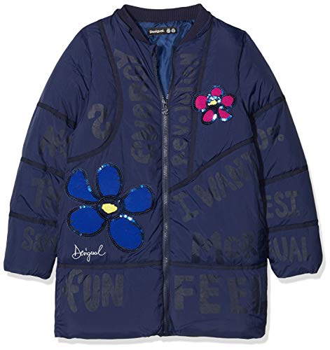 Desigual COAT CEREZAS Abrigo, Azul (Navy 5000), 152 cm para Niñas