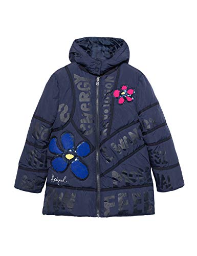 Desigual COAT CEREZAS Abrigo, Azul (Navy 5000), 152 cm para Niñas