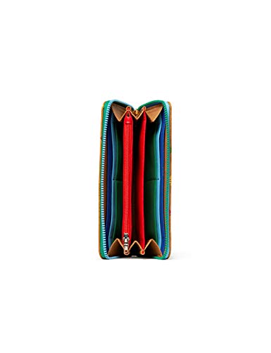 Desigual Mone_Intra Zip Around - Monedero para Mujer, 2 x 9,5 x 19 cm, Color Beige