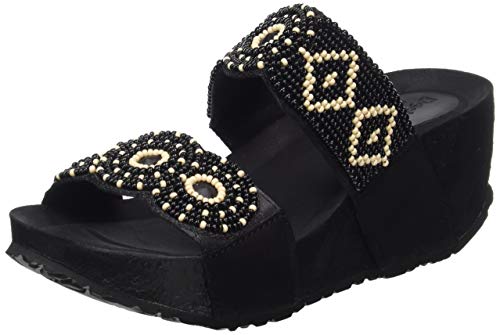 Desigual Shoes (Cycle_Beads Bn), Sandalias con Plataforma Plana para Mujer, Negro (Negro 2000), 37 EU