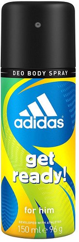 Desodorante corporal Adidas get ready para hombre con una experiencia aromática intensa para hasta 48 horas, 6 unidades (150 ml).