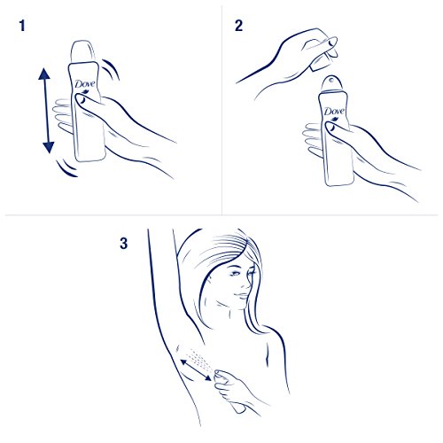 Desodorante Dove en spray de pomelo y limón, sin aluminio, 6 unidades (150 ml).