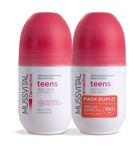 Desodorante Mussvital Dermactive Teens Pack 2 Uds x 75ml. Roll-on