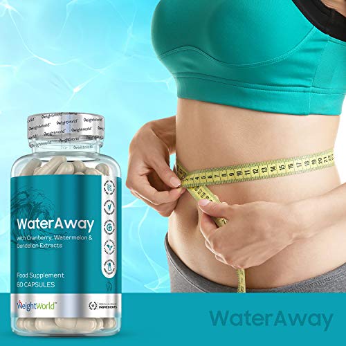 Detox Adelgazante, Diurético Potente Para Eliminar La Retención de Líquidos | Suplemento Vegano Natural Para Adelgazar, Fórmula Drenante y Antioxidante, Elimina Toxinas, Water Away 60 cápsulas
