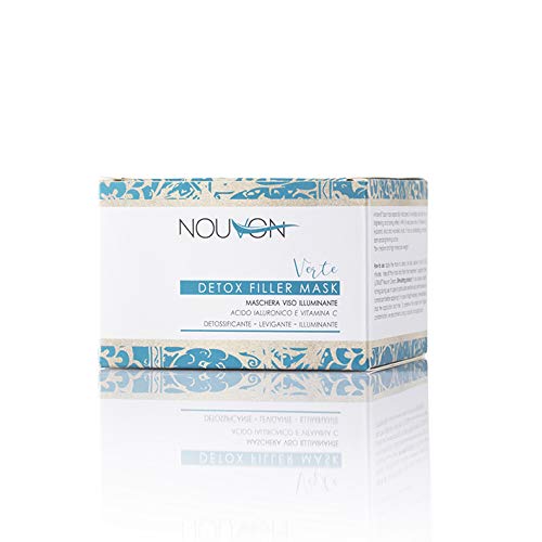 DETOX FILLER MASK | Nouvon | mascarilla BIO con vitamina C, ácido hialurónico puro y arcilla, limpia el acné y las espinillas, reduce los poros y las arrugas | 100% BIO certificado | NICKEL TESTED