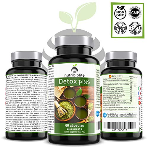 Detox Plus - Complemento alimentício natural con 13 ingredientes para auxiliar en el proceso depurativo natural del cuerpo