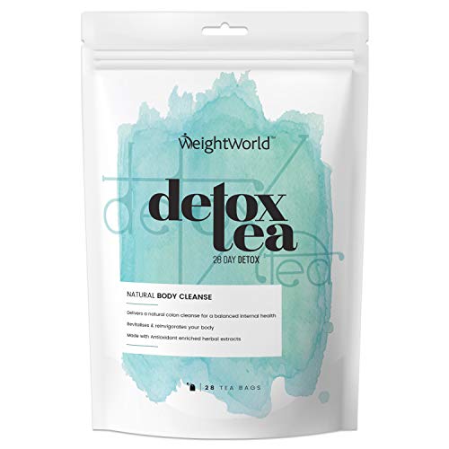 Detox Té Desintoxicante 28 Días - Té Diurético de Hierbas Para Limpieza de Colon, Para Eliminar Toxinas Cuerpo y Reducir Hinchazón Abdominal, Con Té Verde, Menta y Diente de León, 100% natural