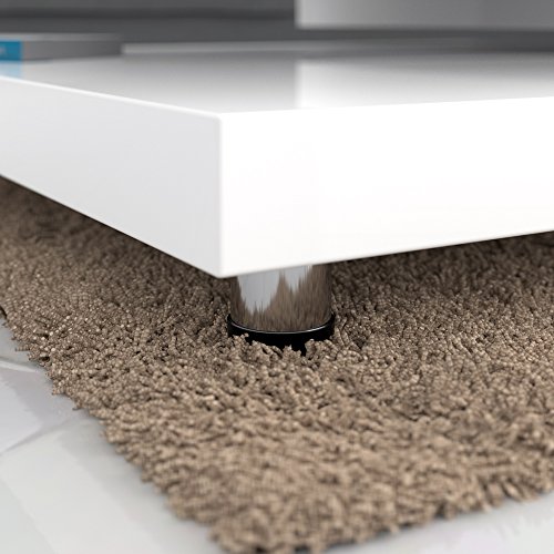 Deuba Mesa de Centro Moderna y Blanca mesita lacada Brillante 76 x 76 cm bandejas giratorias 360° auxiliar comedor salón