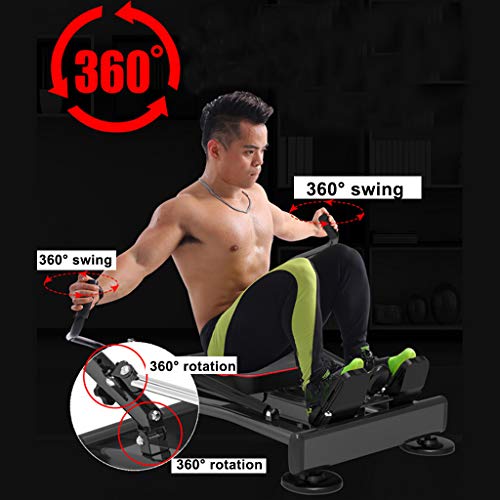 DFANCE MáQuinas de Remo para Uso DoméStico, Remo de 360 ° MultifuncióN, Remo Silencioso con Cubierta de Ventosa y Pantalla LCD, Sistema de Resistencia HidráUlica Ajustable, Carga de 150 kg