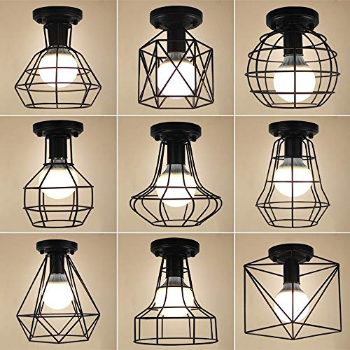 DFEIL Mini Industrial Vintage Macaron Lámpara colgante de techo Metal Empotrado Montaje Tierra Luz colgante Edison E27 Dormitorio Comedor Cocina Sala de estar Tienda de ropa Droplight (Color : Blue)