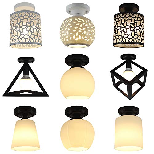 DFEIL Mini Industrial Vintage Macaron Lámpara colgante de techo Metal Empotrado Montaje Tierra Luz colgante Edison E27 Dormitorio Comedor Cocina Sala de estar Tienda de ropa Droplight (Color : Blue)