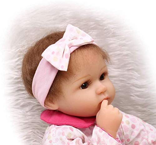 dfff Muñecas Reborn Hechas a Mano - Silicona de Cuerpo Completo 15 Pulgadas Vinilo de Cuerpo Completo Silicona Realista Reborn Baby Toy Aspecto Realista Bebé Niñas Juguete Niño Navidad