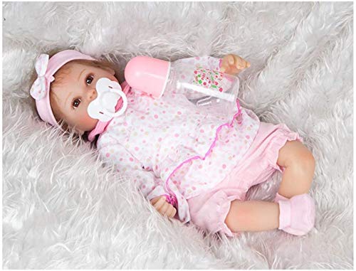 dfff Muñecas Reborn Hechas a Mano - Silicona de Cuerpo Completo 15 Pulgadas Vinilo de Cuerpo Completo Silicona Realista Reborn Baby Toy Aspecto Realista Bebé Niñas Juguete Niño Navidad