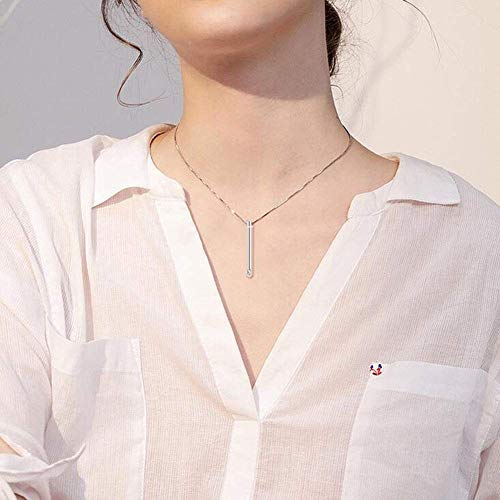 DGDG Memorial Colgantes urna de cremación joyería 'Siempre en mi corazón' 925 Plata esterlina Colgante, Collar del Cilindro f Adecuado (Color : 925 Sterling Silver)