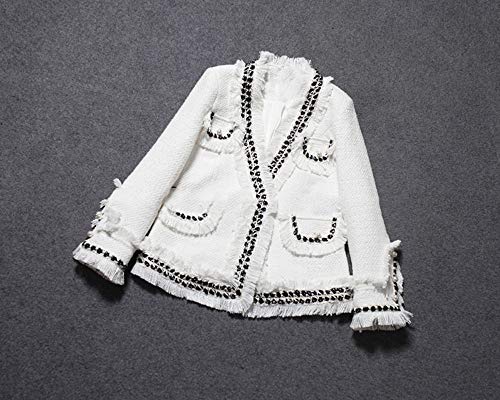 DGFHR Chaqueta De Mujer Abrigo Corto De Primavera Y Otoño con Cuello En V, Pequeña Fragancia, S